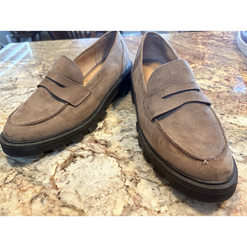 Crown Vintage Women's Lane, Brown Slip-On Loafers, Size 8.5M Chunky‎ Heel